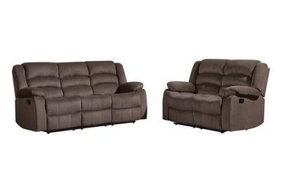 Two Piece Indoor Brown Microsuede Five Person Seating Set HomeRoots