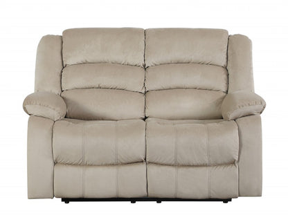 Two Piece Indoor Beige Microsuede Five Person Seating Set HomeRoots