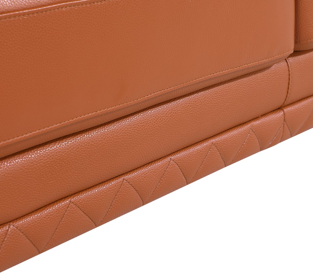 Two Piece Indoor Camel Italian Leather Five Person Seating Set HomeRoots