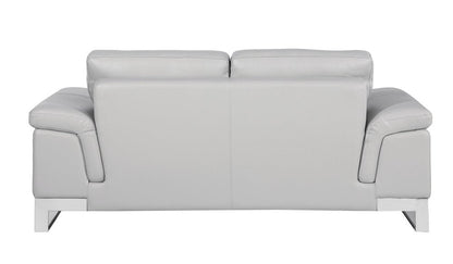 Two Piece Indoor Light Gray Italian Leather Five Person Seating Set HomeRoots