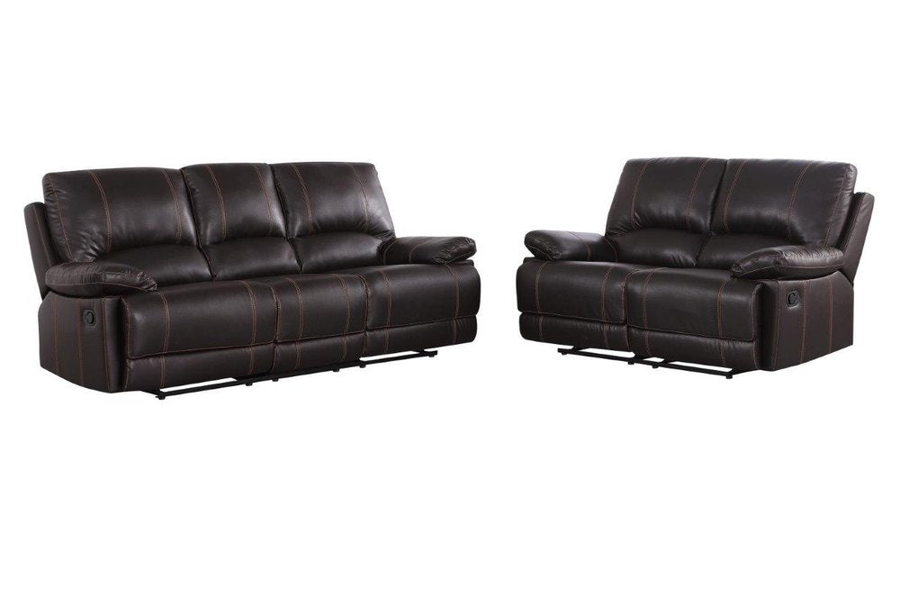 Two Piece Indoor Brown Faux Leather Five Person Seating Set HomeRoots