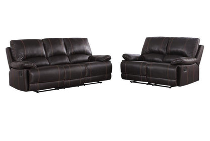 Two Piece Indoor Brown Faux Leather Five Person Seating Set HomeRoots