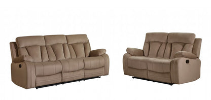 Two Piece Indoor Beige Microsuede Five Person Seating Set HomeRoots