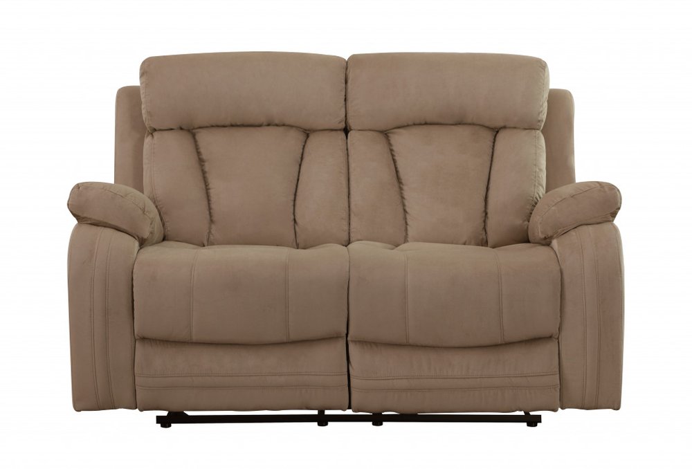 Two Piece Indoor Beige Microsuede Five Person Seating Set HomeRoots
