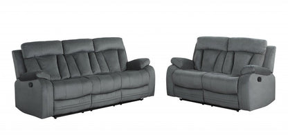 Two Piece Indoor Gray Microsuede Five Person Seating Set HomeRoots