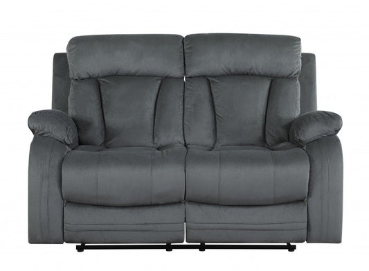 Two Piece Indoor Gray Microsuede Five Person Seating Set HomeRoots