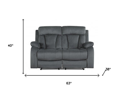 Two Piece Indoor Gray Microsuede Five Person Seating Set HomeRoots