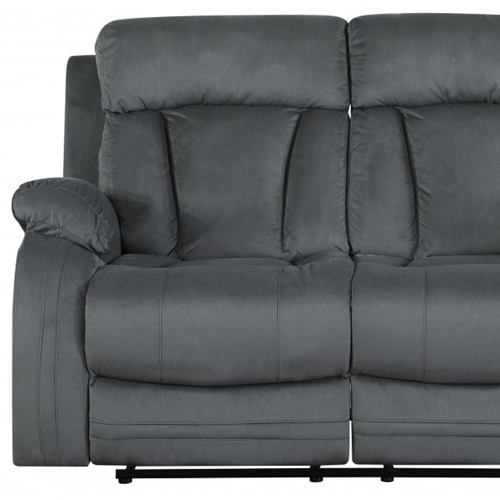 Two Piece Indoor Gray Microsuede Five Person Seating Set HomeRoots