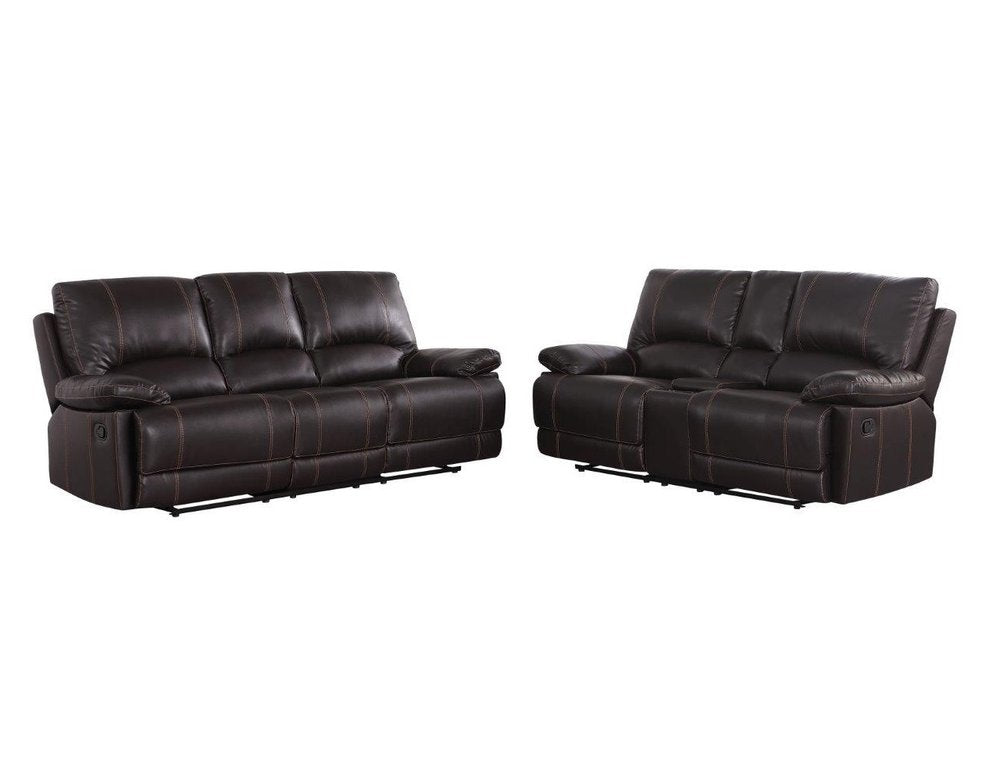 Two Piece Indoor Brown Faux Leather Five Person Seating Set HomeRoots