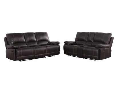 Two Piece Indoor Brown Faux Leather Five Person Seating Set HomeRoots