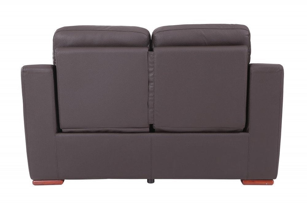 67" Brown Faux Leather Manual Reclining Loveseat HomeRoots