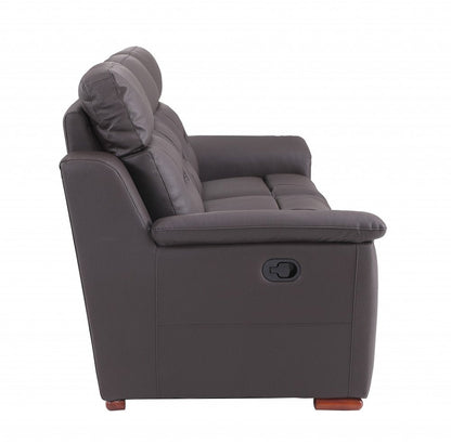 67" Brown Faux Leather Manual Reclining Loveseat HomeRoots