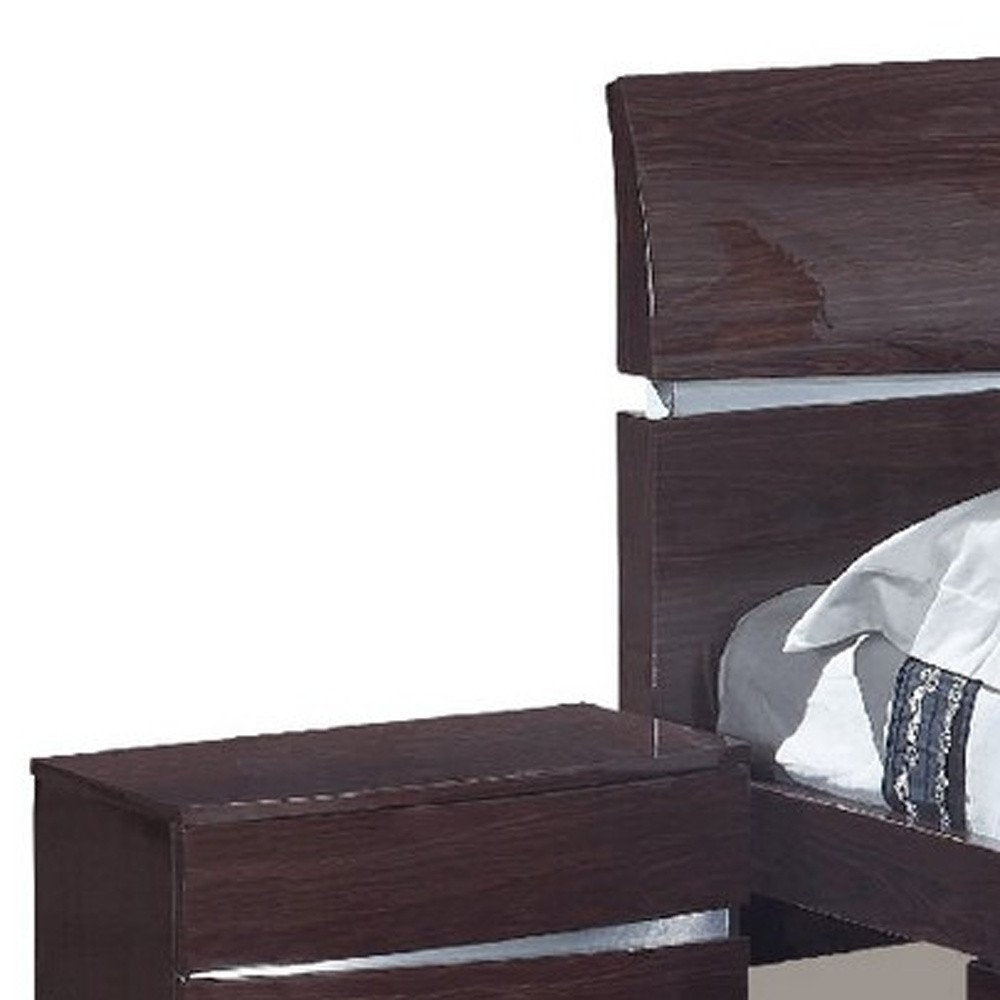 Solid Wood King Wood Brown Bed HomeRoots
