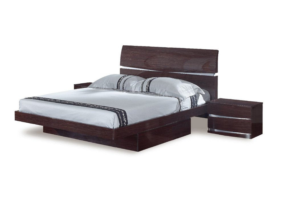 Solid Wood King Wood Brown Bed HomeRoots