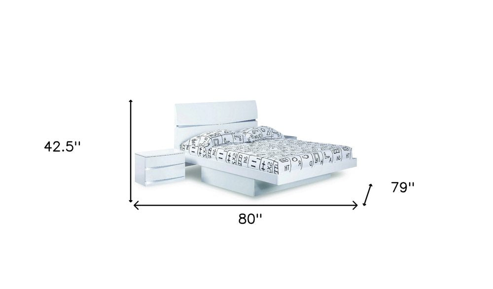 White Solid Wood King Bed Frame HomeRoots