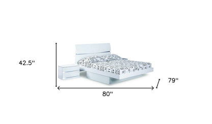 White Solid Wood King Bed Frame HomeRoots