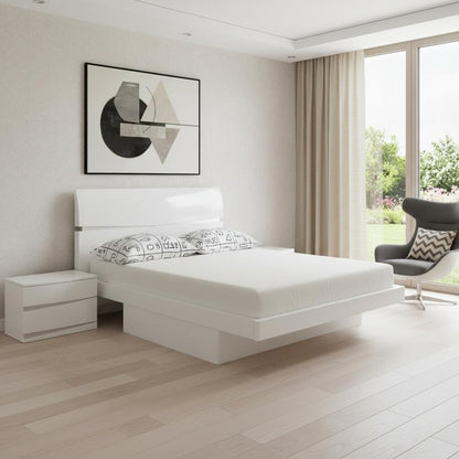 White Solid Wood King Bed Frame HomeRoots