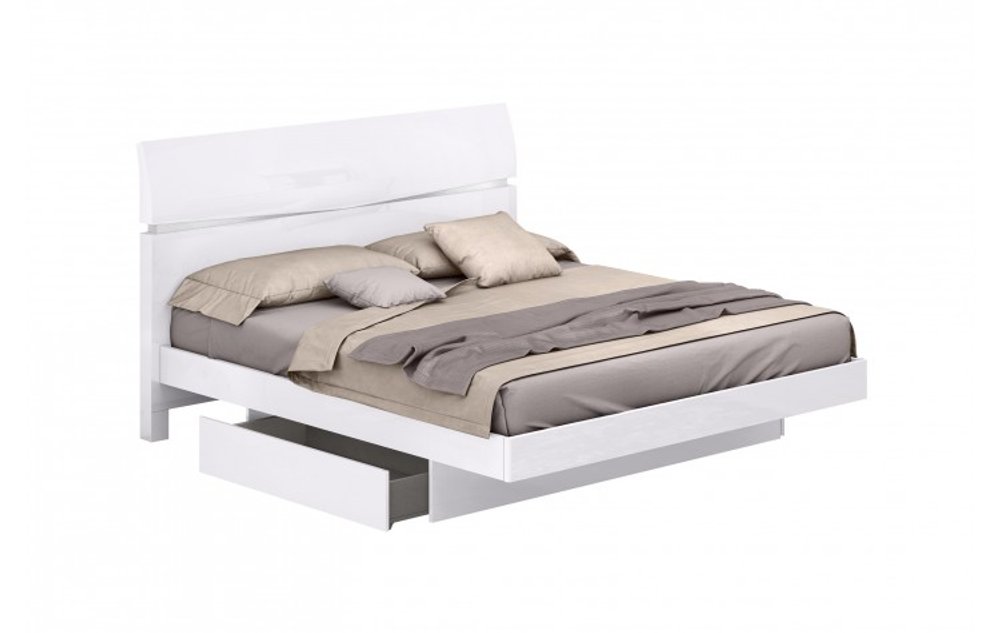 White Solid Wood King Bed Frame HomeRoots