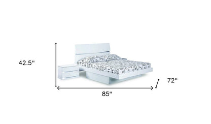 White Solid Wood King Bed Frame HomeRoots