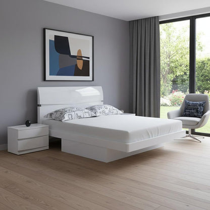 White Solid Wood King Bed Frame HomeRoots