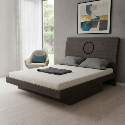Gray Wood King Bed Frame With Drawer HomeRoots