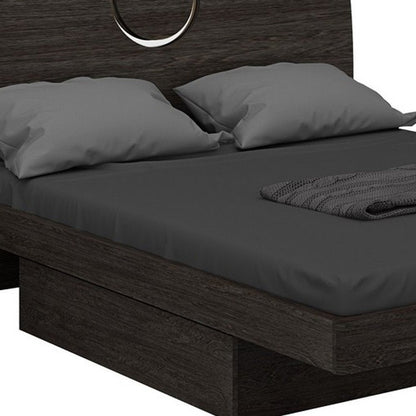 Gray Wood King Bed Frame With Drawer With Drawer Storage HomeRoots