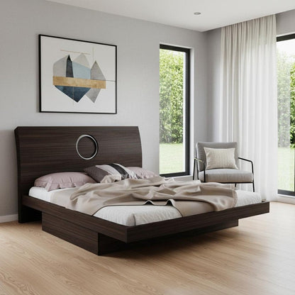 Brown Wood King Bed Frame HomeRoots