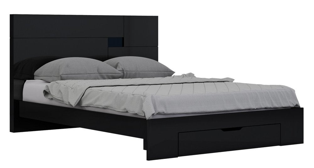 Black Solid Wood King Bed Frame HomeRoots