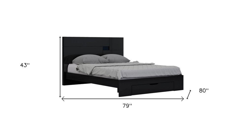 Black Solid Wood King Bed Frame HomeRoots