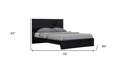 Black Solid Wood King Bed Frame HomeRoots