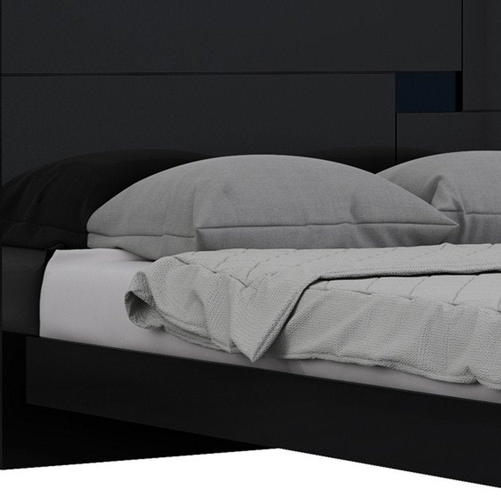 Black Solid Wood King Bed Frame HomeRoots