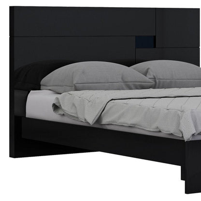Black Solid Wood King Bed Frame HomeRoots