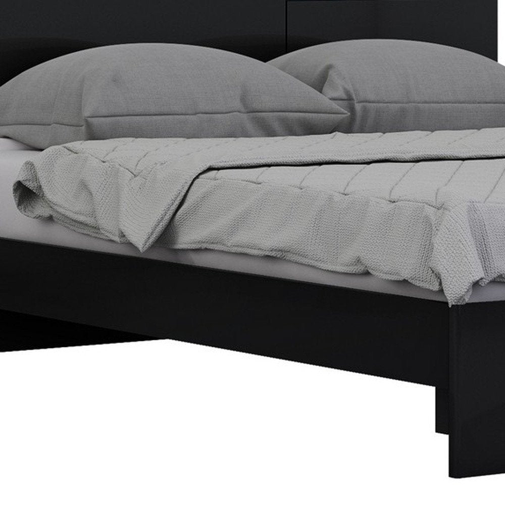 Black Solid Wood King Bed Frame HomeRoots