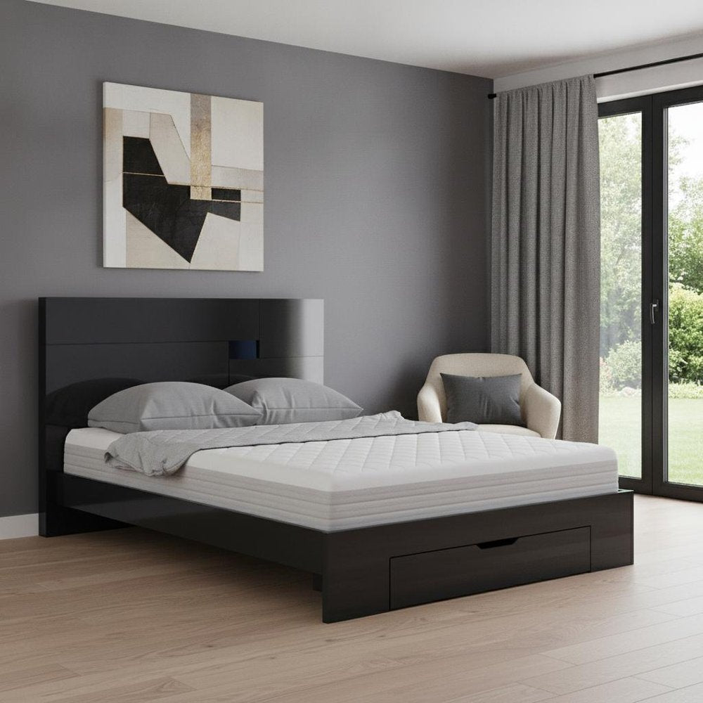 Black Solid Wood King Bed Frame HomeRoots
