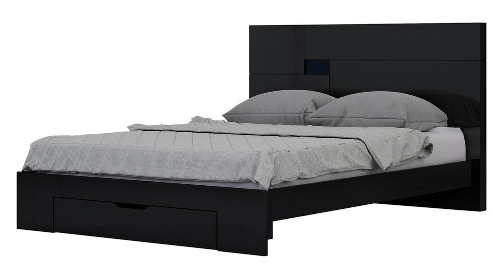 Black Solid Wood King Bed Frame HomeRoots