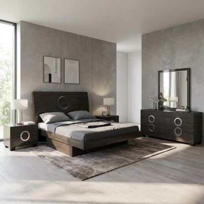 Four Piece Gray Solid Wood Bedroom Set With Mirror HomeRoots