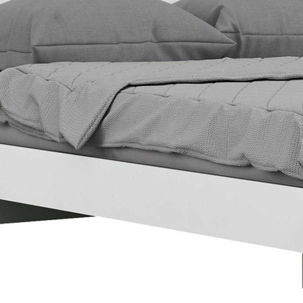 White Solid Wood Queen Bed Frame HomeRoots
