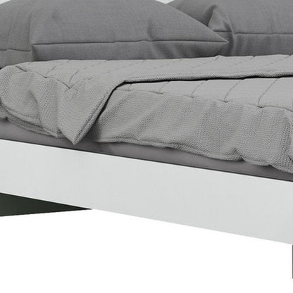 White Solid Wood Queen Bed Frame HomeRoots