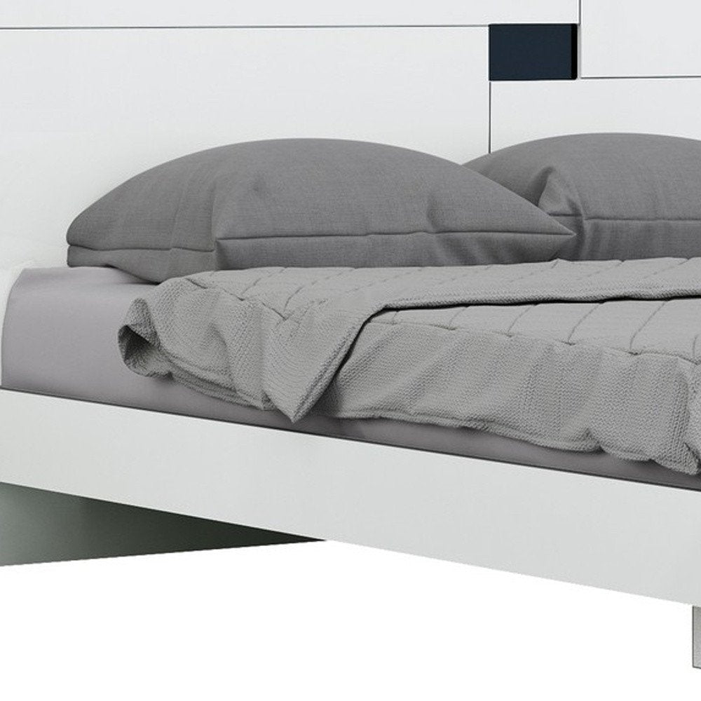 White Solid Wood Queen Bed Frame HomeRoots