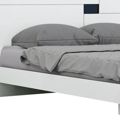 White Solid Wood Queen Bed Frame HomeRoots