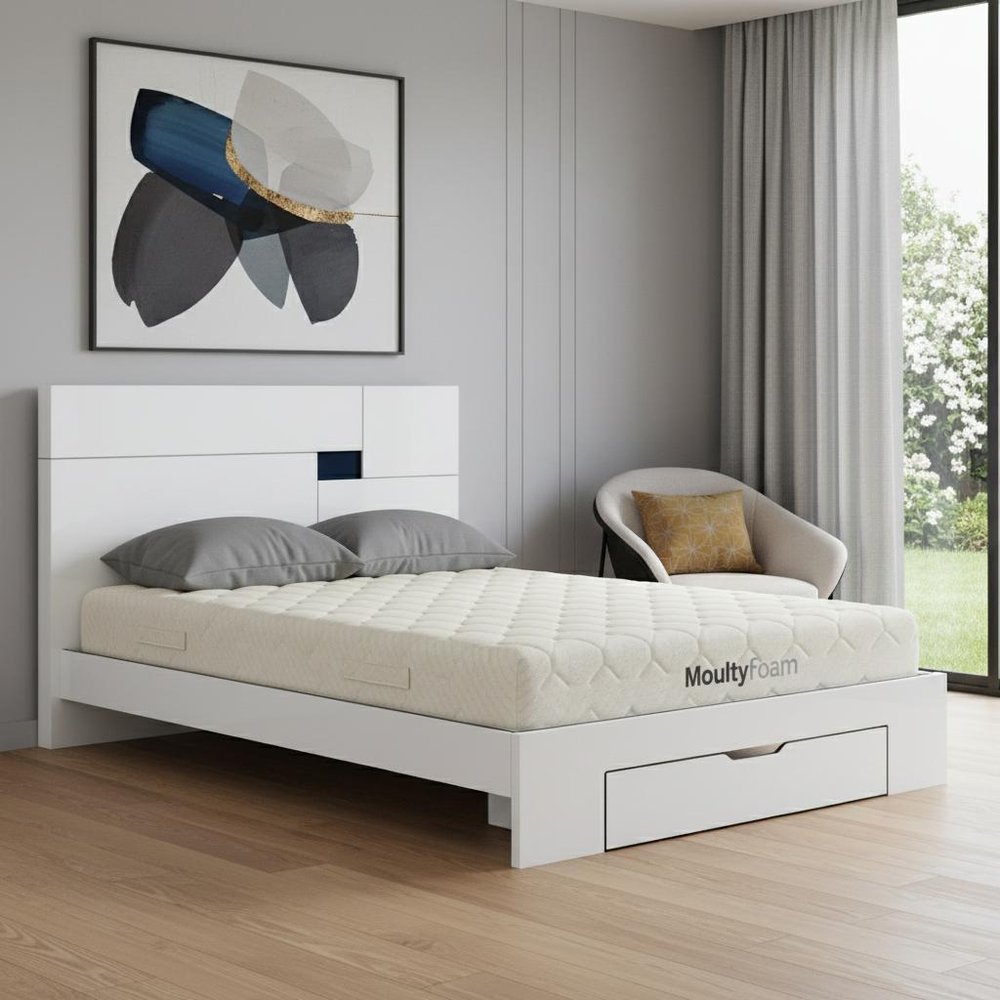 White Solid Wood Queen Bed Frame HomeRoots