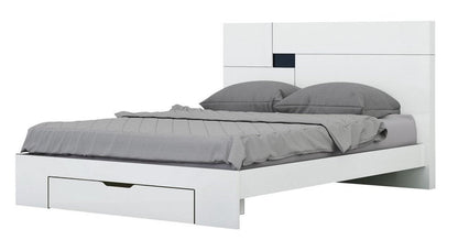 White Solid Wood Queen Bed Frame HomeRoots