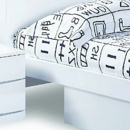 80'" X 60'"  X 42.5'" Modern Queen White High Gloss Bed HomeRoots