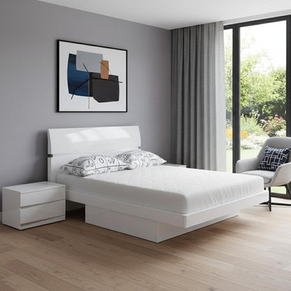 80'" X 60'"  X 42.5'" Modern Queen White High Gloss Bed HomeRoots