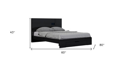 Black Solid Wood Queen Bed Frame HomeRoots