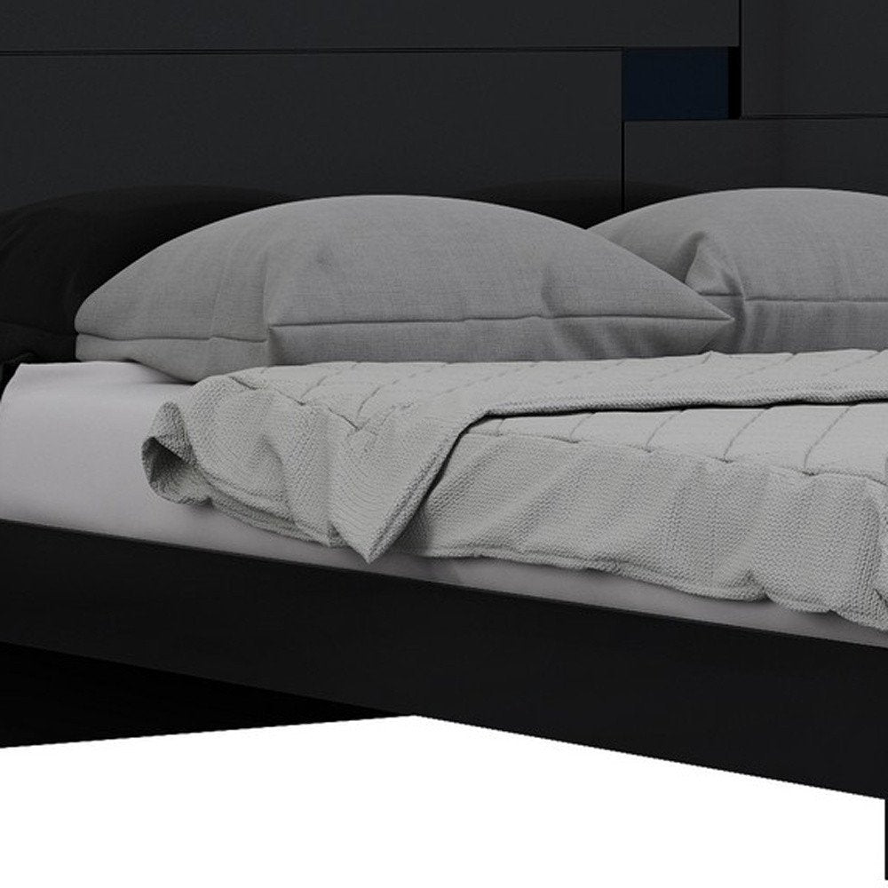 Black Solid Wood Queen Bed Frame HomeRoots