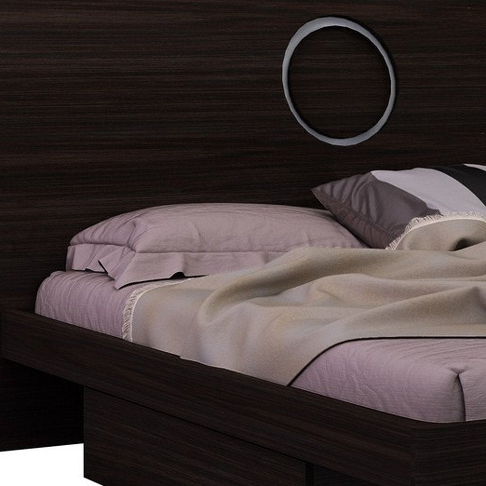 Four Piece Wood Brown Solid Wood Bedroom Set With Mirror HomeRoots