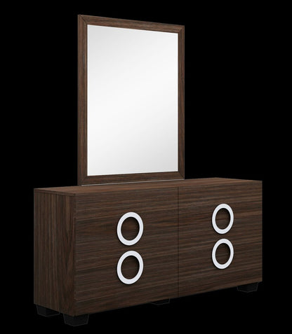 Four Piece Wood Brown Solid Wood Bedroom Set With Mirror HomeRoots