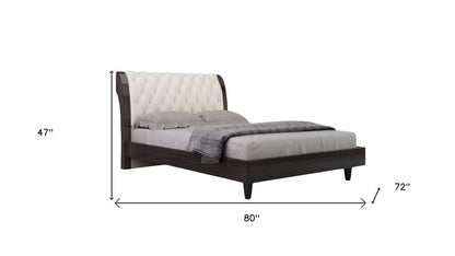 Four Piece Beige Solid and Manufactured Wood Bedroom Set With Mirror HomeRoots