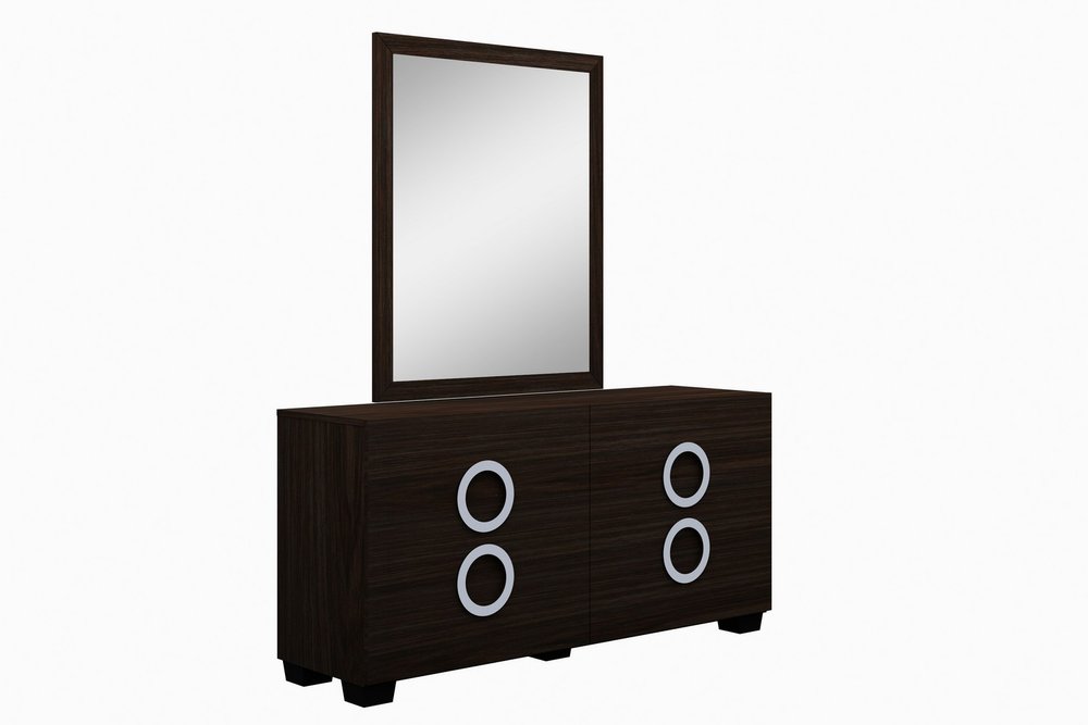 Four Piece Wood Brown Solid Wood Bedroom Set With Mirror HomeRoots
